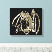 Golden Dragon: vuur ademend Canvas Afdruk (Insitu (Houten vloer))