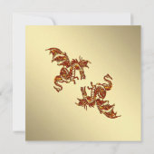 Golden Dragon Wedding Invitation Kaart (Achterkant)