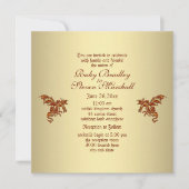 Golden Dragon Wedding Invitation Kaart (Voorkant)