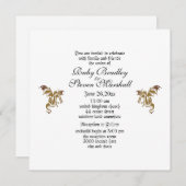 Golden Dragon Wedding Invitation Kaart (Voorkant / Achterkant)