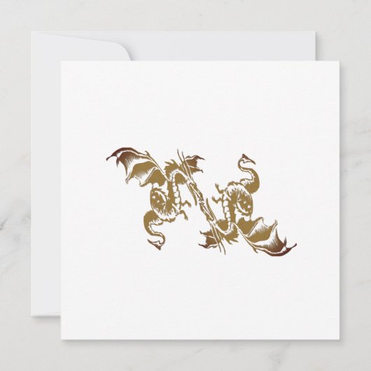 Golden Dragon Wedding Invitation Kaart (Achterkant)