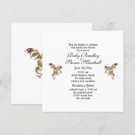 Golden Dragon Wedding Invitation Kaart