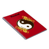 Golden Dragon Yin Yang Notebook Notitieboek (Rechterzijde)
