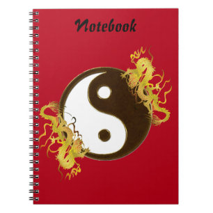 Golden Dragon Yin Yang Notebook Notitieboek