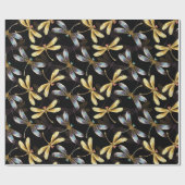 Golden Dragonflies Cadeaupapier (Vlak)