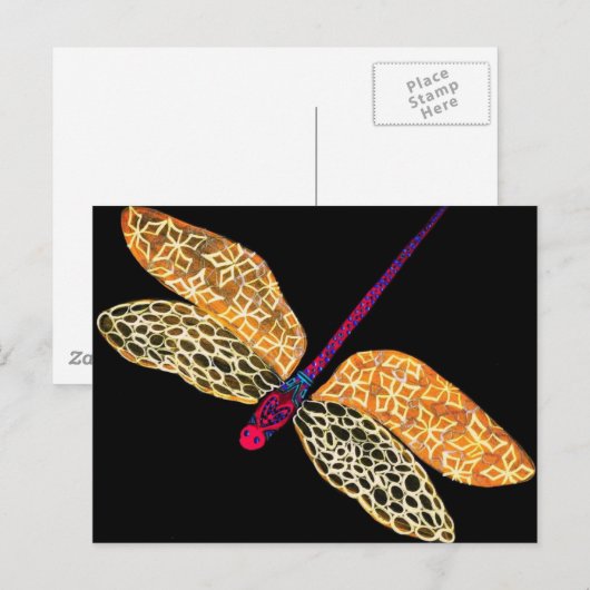 Golden Dragonfly Briefkaart (Voorkant / Achterkant)