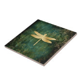 Golden Dragonfly Ceramic Tile Tegeltje (Zijkant)