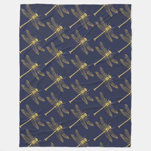 Golden Dragonfly Fleece Blanket (Voorkant)