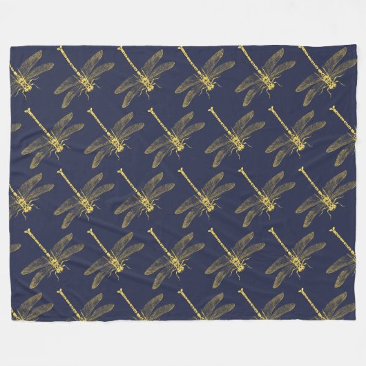  Golden Dragonfly Fleece Blanket (Voorkant (Horizontaal))