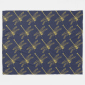  Golden Dragonfly Fleece Blanket Deken (Voorkant (Horizontaal))