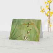 Golden Dragonfly Gold Natuur Art Note Kaart (Gele Bloem)