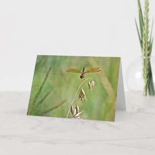 Golden Dragonfly Gold Natuur Art Note Kaart