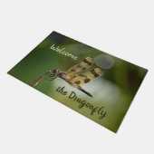 Golden Dragonfly Green Welkom Deurmat (Schuin)