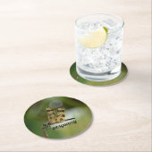 Golden Dragonfly  groen Ronde Kartonnen Onderzetter (Insitu)