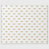 Golden Dragonfly Herhaal gouden metalen olie Cadeaupapier (Vlak)
