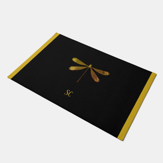 Golden Dragonfly met aangepaste tekst Deurmat (Schuin)