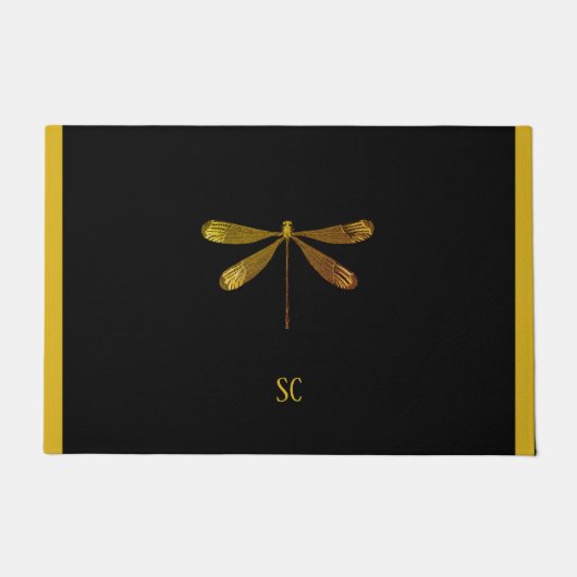 Golden Dragonfly met aangepaste tekst Deurmat (Voorkant)