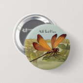 Golden Dragonfly Ronde Button 5,7 Cm (Voorkant /achterkant)
