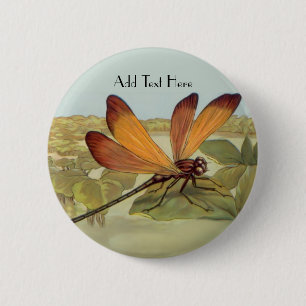 Golden Dragonfly Ronde Button 5,7 Cm