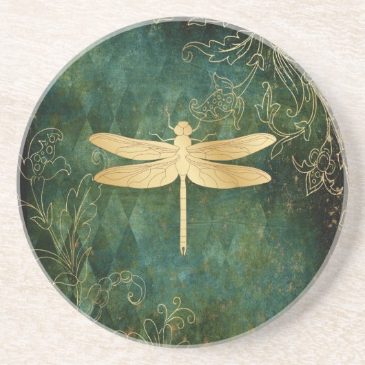 Golden Dragonfly Sandstone Onderzetter (Voorkant)