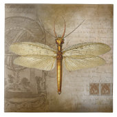 GOLDEN DRAGONFLY TILE TEGELTJE (Voorkant)