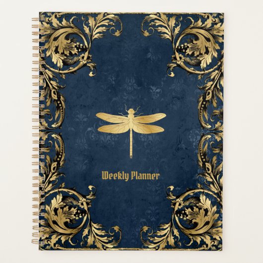 Golden Dragonfly Whimsical, niet-gedateerde Planne Planner (Voorkant)