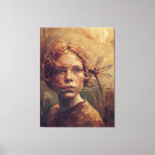 Golden Dragonfly Whisper – Warm Impressionist Oil  Canvas Afdruk (Voorkant)