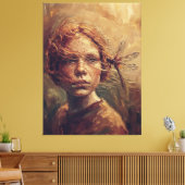 Golden Dragonfly Whisper – Warm Impressionist Oil  Canvas Afdruk (Insitu (Woonkamer))