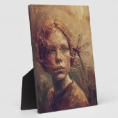 Golden Dragonfly Whisper – Warm Impressionist Oil Fotoplaat (Zijkant)