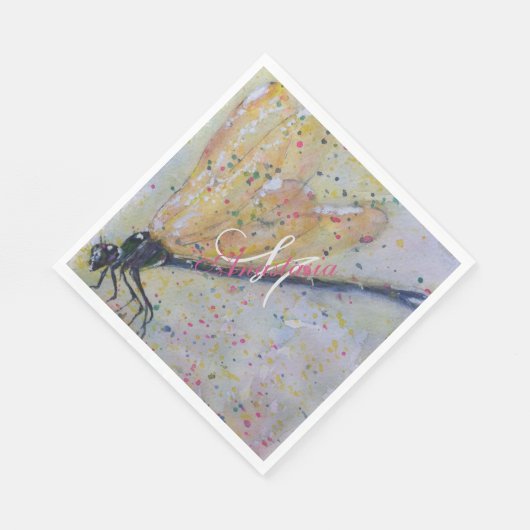 GOLDEN DRAGONFLY WINGS MONOGRAM PARTIJ SERVET (Hoek)