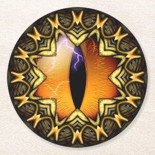 Golden Dragon's Eye Ronde Kartonnen Onderzetter