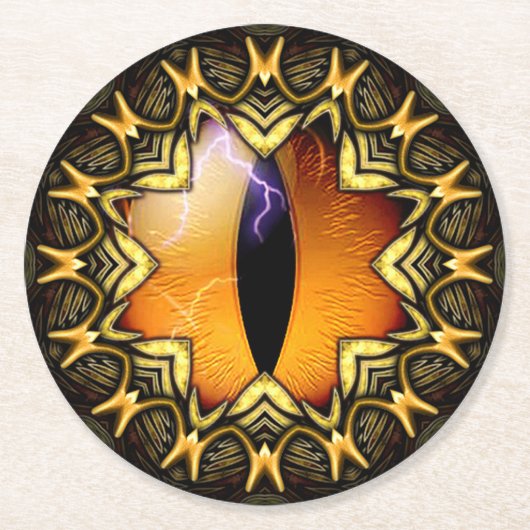 Golden Dragon's Eye Ronde Kartonnen Onderzetter (Voorkant)