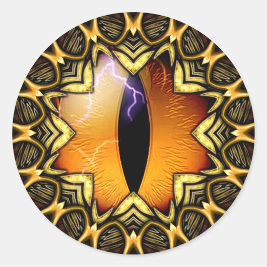 Golden Dragon's Eye Ronde Sticker (Voorkant)