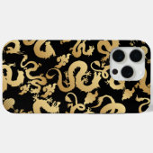Golden Dragons Patroon Zwart BG Case-Mate iPhone Case (Achterkant (horizontaal))