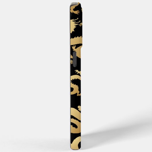 Golden Dragons Patroon Zwart BG Case-Mate iPhone Case (Achterkant / Rechts)