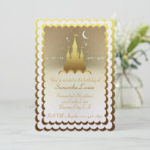 Golden Dreamweaver Castle in the Clouds Birthday Kaart (Staand voorkant)