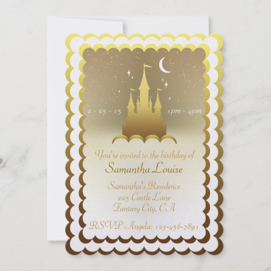 Golden Dreamweaver Castle in the Clouds Birthday Kaart (Voorkant)