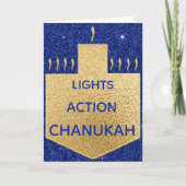 "Golden Dreidel" Wenskaart w Envelope Feestdagen Kaart (Voorkant)