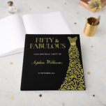 Golden Dress 50th and Fabulous 50th Birthday Party Gastenboek<br><div class="desc">Golden Dress Fifty & Fabulous 50th Birthday Party Folie Gastboek Bekijk bijpassend collectie in Niche & Nest Store</div>