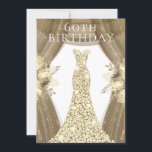 Golden Dress Flowers Elegant 60th Birthday Party Kaart<br><div class="desc">Golden Dress Flowers Elegant 60th Birthday Party nodigt Variaties uit voor de uitnodiging en overeenkomende objecten in onze winkel</div>