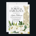 Golden Dress Forty & Fabulous 40th Birthday Kaart<br><div class="desc">Golden Dress Forty & Fabulous 40th Birthday Party Invitation Beauful White Champagne Floral Zie bijbehorend collectie in Niche en Nest Store Veel bedankt</div>