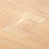 Golden Dress Vrijgezellenfeest Acryluitnodiging Acryl Uitnodigingen (Laagn)