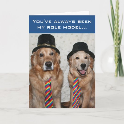 Golden Dressing Up als papa voor Vaderdag Kaart (Voorkant)