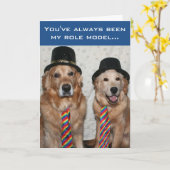 Golden Dressing Up als papa voor Vaderdag Kaart (Gele Bloem)