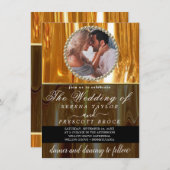Golden Drids Custom Photo Wedding Invitation Kaart (Voorkant / Achterkant)