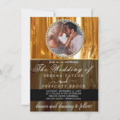 Golden Drids Custom Photo Wedding Invitation Kaart (Voorkant)