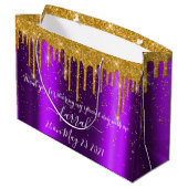 Golden Drip Sweet16th Violet Bridal Paars Groot Cadeauzakje (Achterkant Gekanteld)