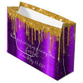 Golden Drip Sweet16th Violet Bridal Paars Groot Cadeauzakje (Voorkant Gekanteld)