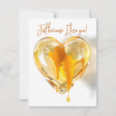 Golden Dripping Heart Gewoon omdat ik van je hou Kaart (Voorkant)