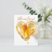 Golden Dripping Heart Gewoon omdat ik van je hou Kaart (Staand voorkant)